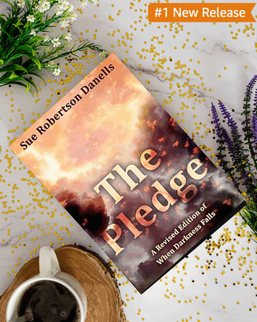 Book cover of The Pledge by Sue Robertson Danells – a layered story of secrets and promises across time